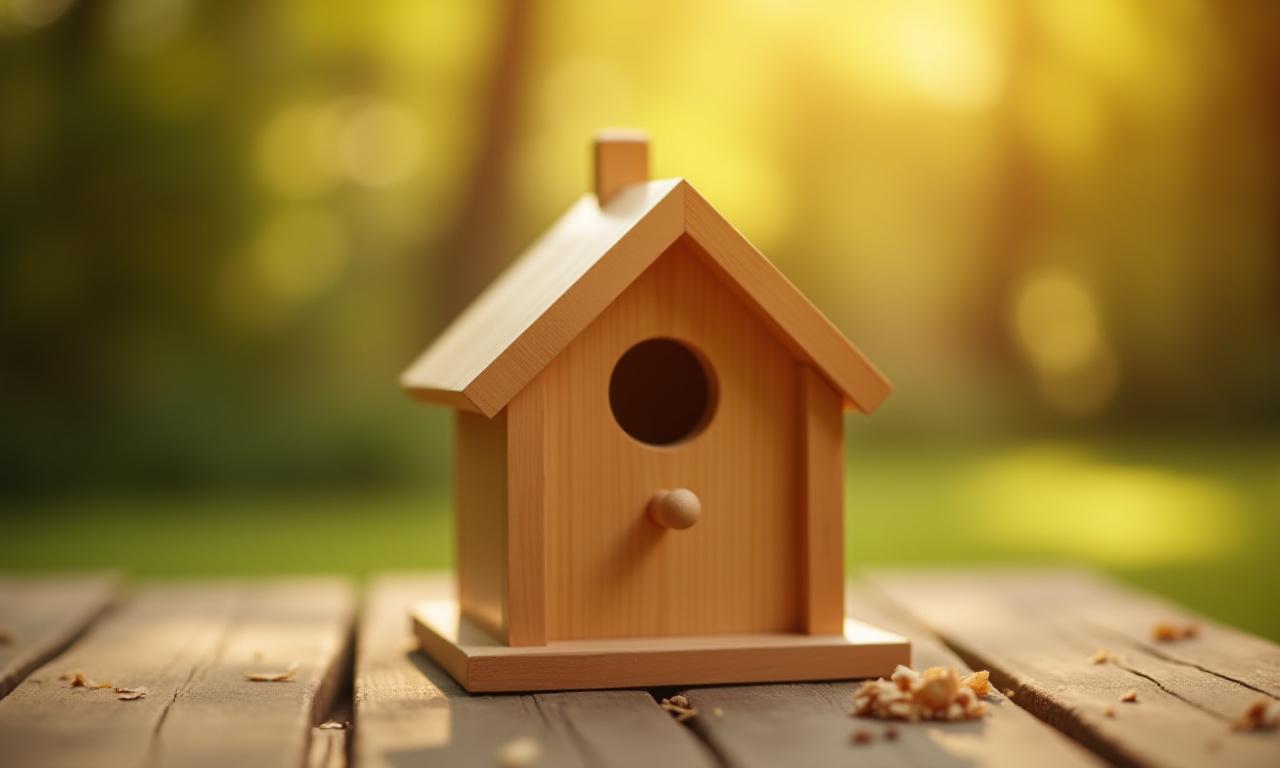 Completed cedar birdhouse