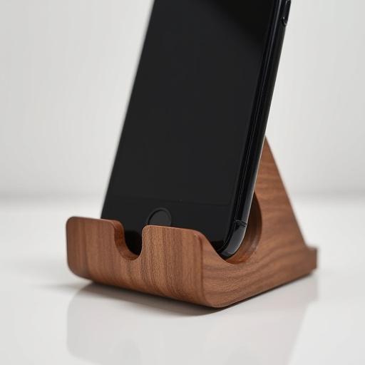 Minimalist wood phone stand